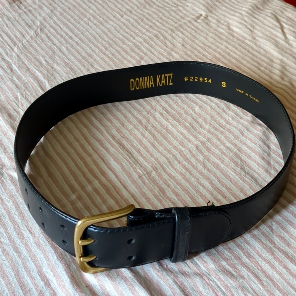 Vintage Black Leather Belt